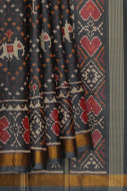 Image of Rajkot Patola Dark Grey Saree