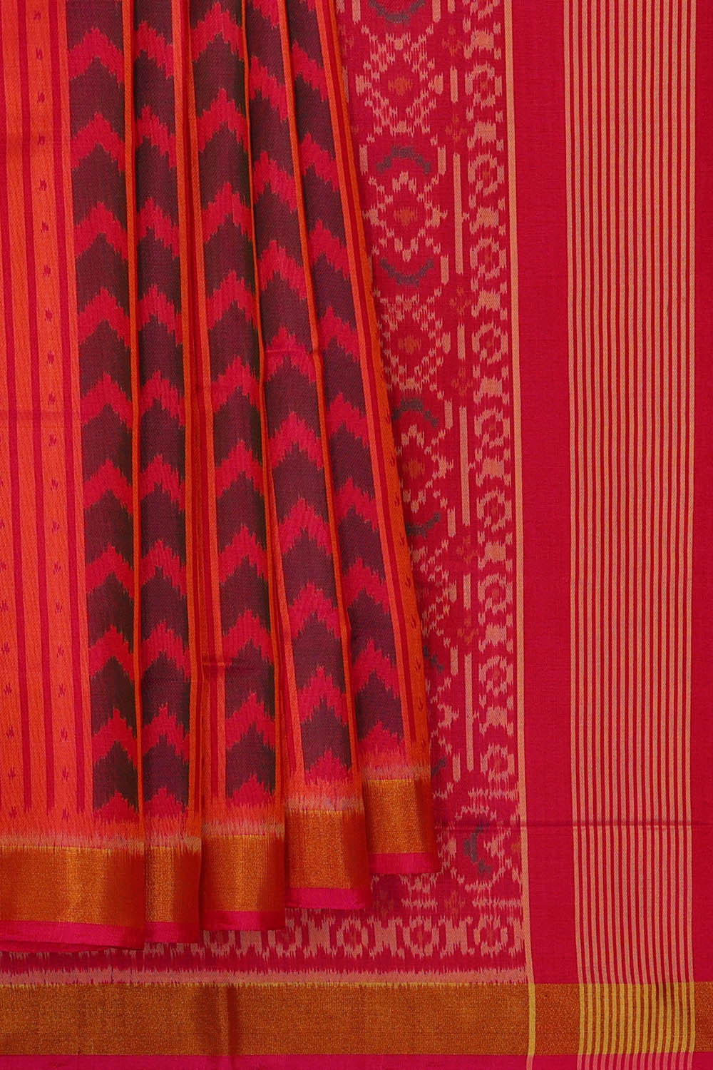 Rajkot Patola Reddish Orange Saree