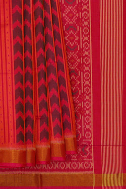 Image of Rajkot Patola Reddish Orange Saree