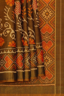 Image of Rajkot Patola Mehndi Green Saree