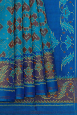 Image of Rajkot Patola Sky Blue Saree