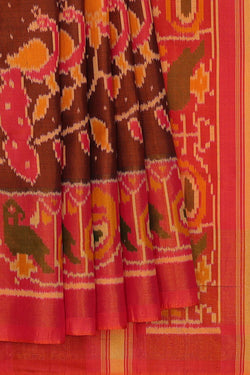 Image of Rajkot Patola Brown Saree