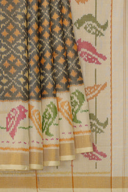 Image of Rajkot Patola Grey Saree