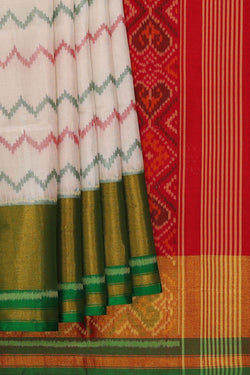 Image of Rajkot Patola Off White Saree