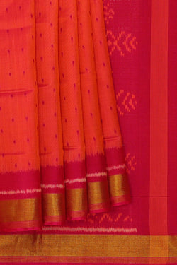 Image of Rajkot Patola Reddish Orange Saree