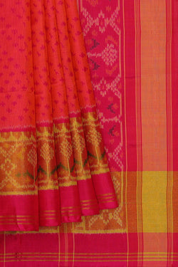 Image of Rajkot Patola Reddish Orange Saree