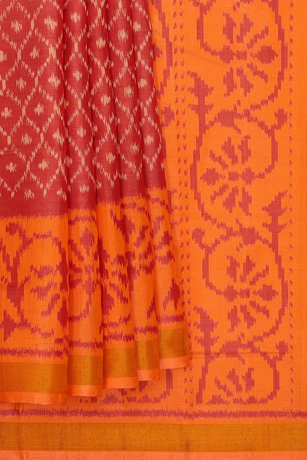 Rajkot Patola Dark Red Saree