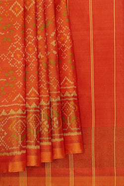 Image of Rajkot Patola Orange Saree