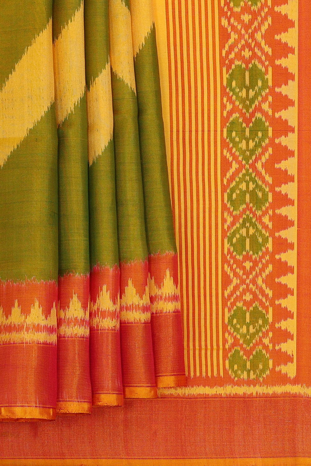 Rajkot Patola Green Saree