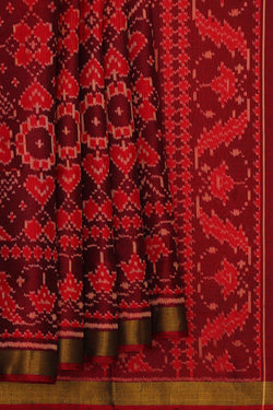 Image of Rajkot Patola Dark Red Saree