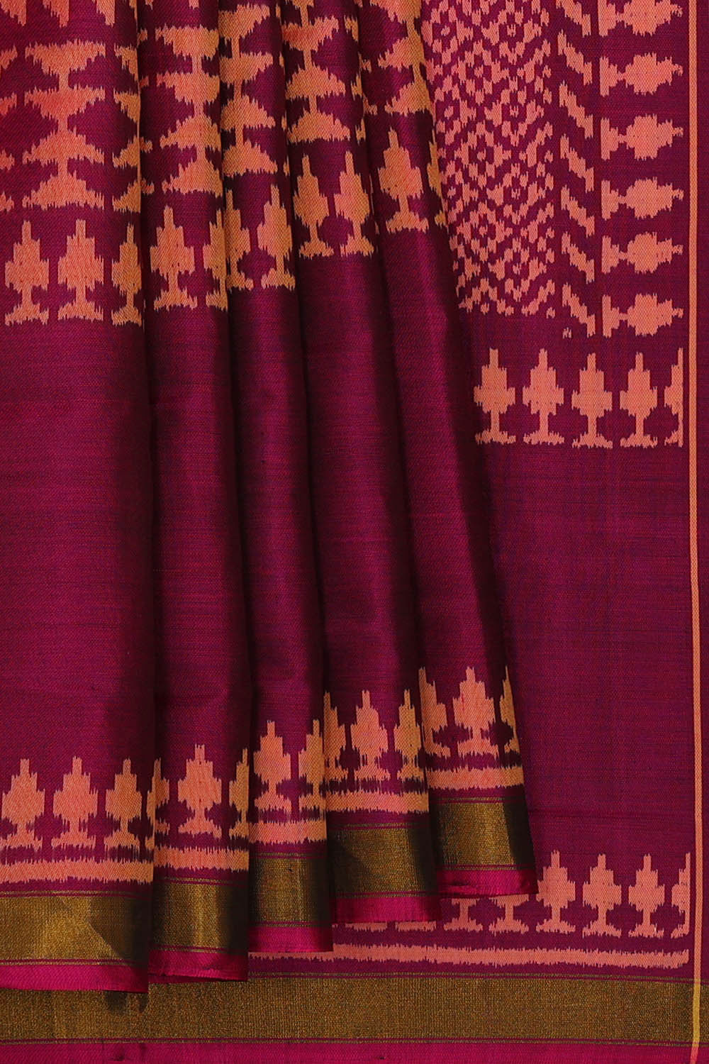Rajkot Patola Dark Magenta Saree