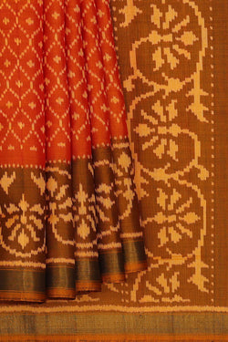 Image of Rajkot Patola Orange Saree