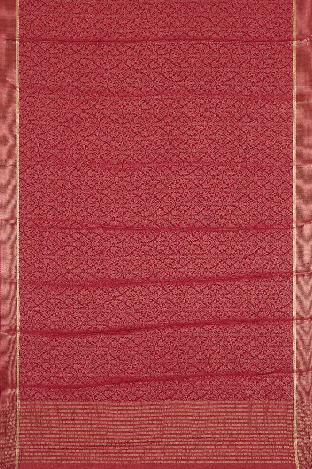 Reddish Pink Crepe Saree