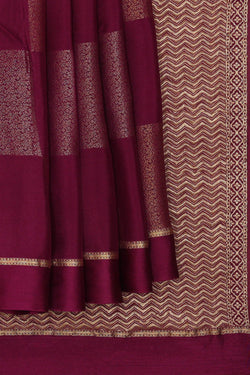 Image of Deep Wine Crepe Saree