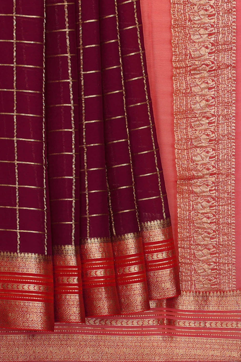 Image of Georgette Deep Wine Saree