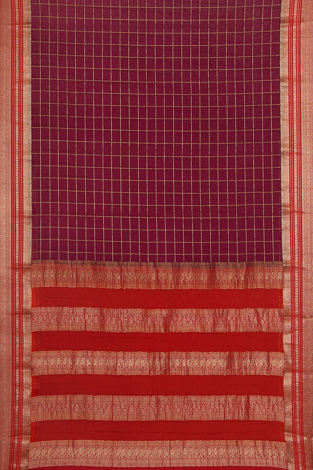 Image of Georgette Deep Wine Saree