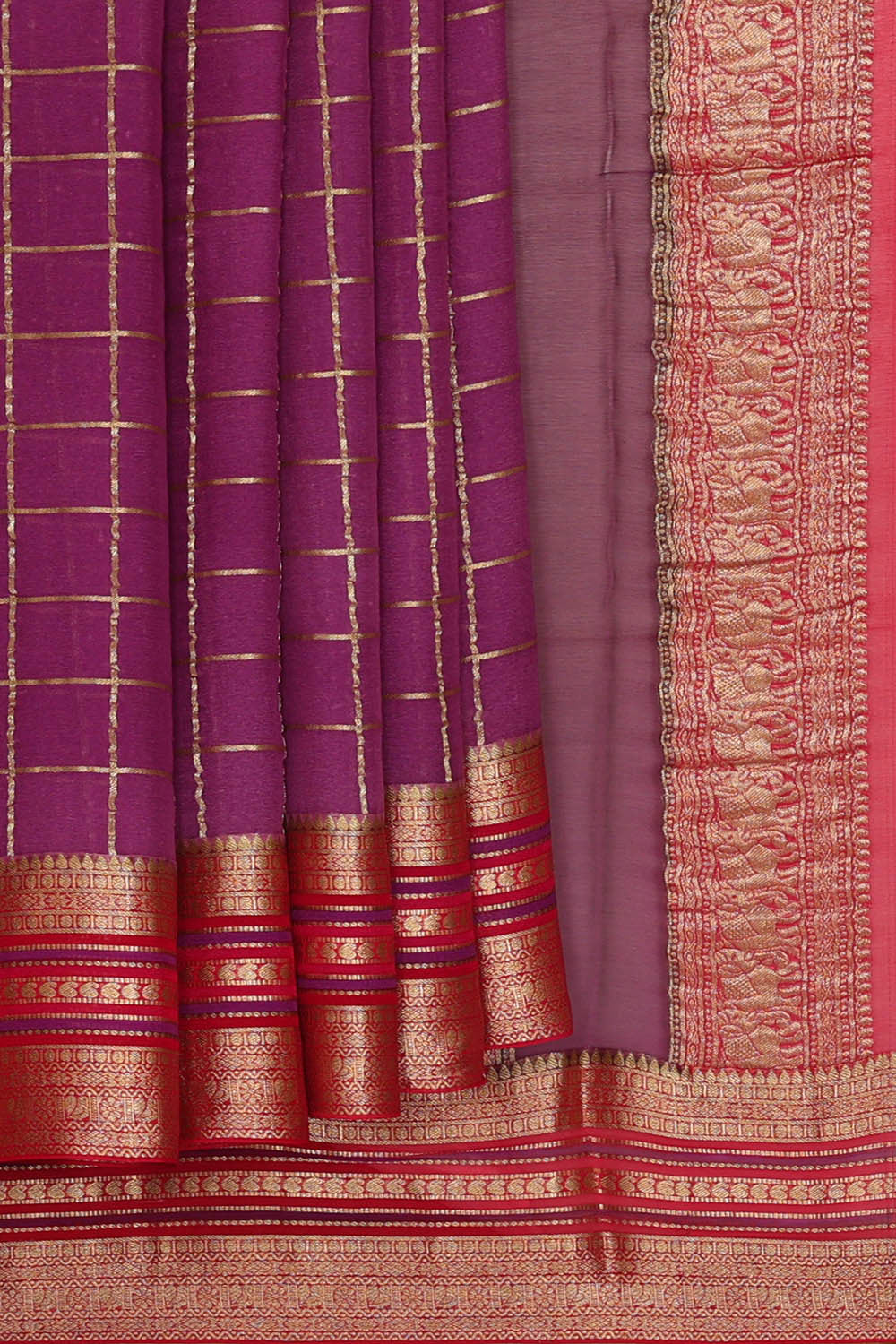 Image of Dark Magenta Georgette Saree