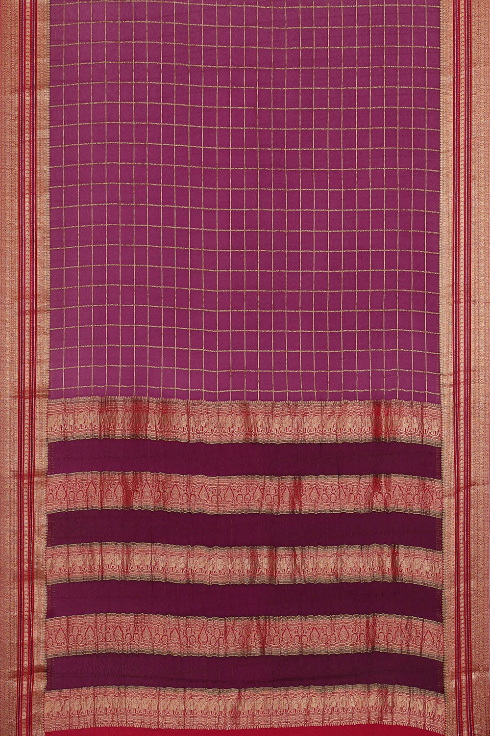 Image of Dark Magenta Georgette Saree