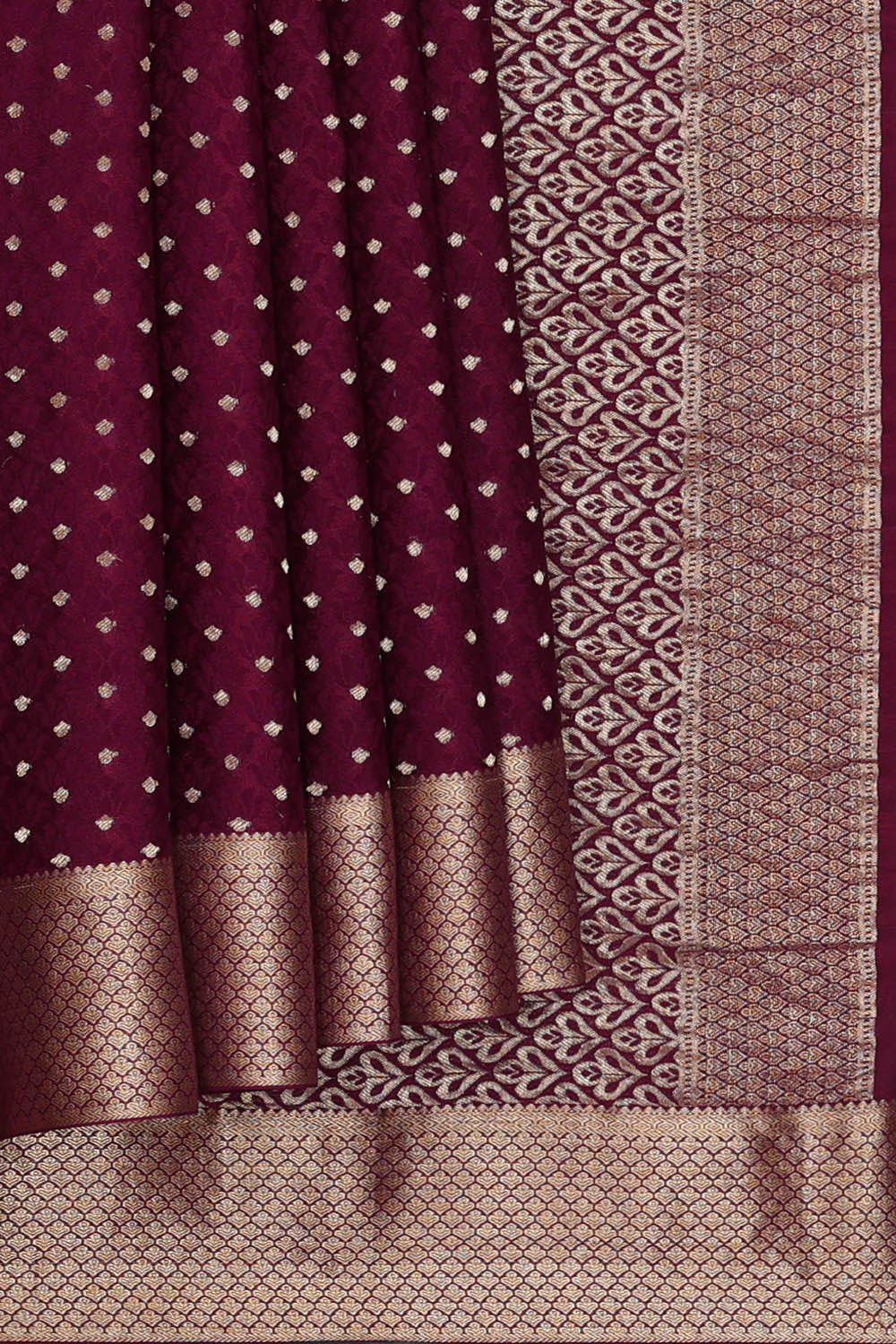 Deep Wine Crepe Saree