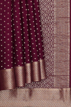 Image of Deep Wine Crepe Saree