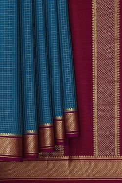 Image of Binny Crepe Peacock Blue Saree