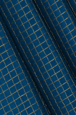 Image of Binny Crepe Peacock Blue Saree