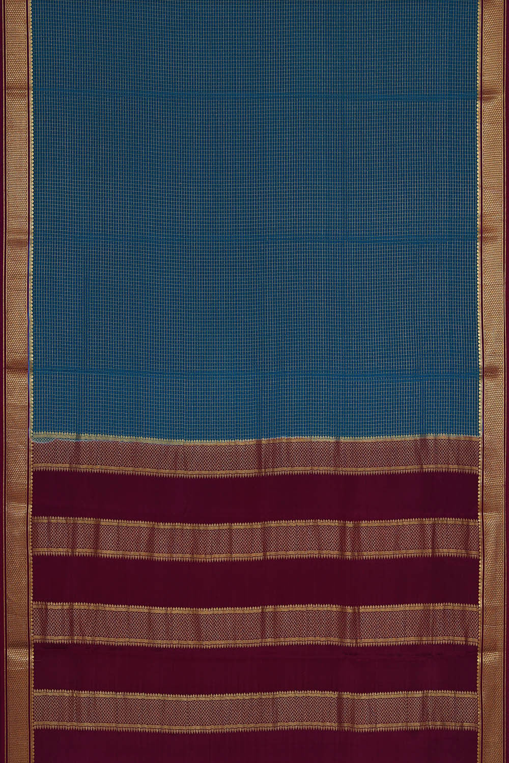 Binny Crepe Peacock Blue Saree