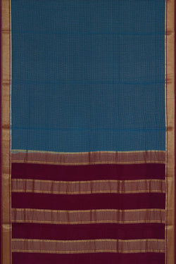 Image of Binny Crepe Peacock Blue Saree