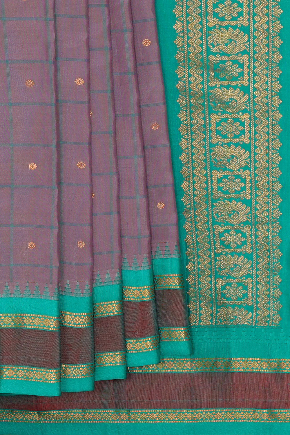 Gadwal Mauve Silk Saree