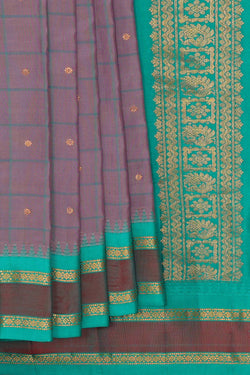 Image of Gadwal Mauve Silk Saree