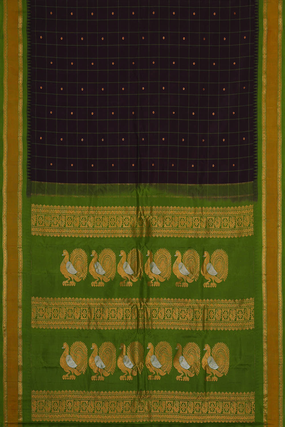 Gadwal Silk Dark Violet Saree