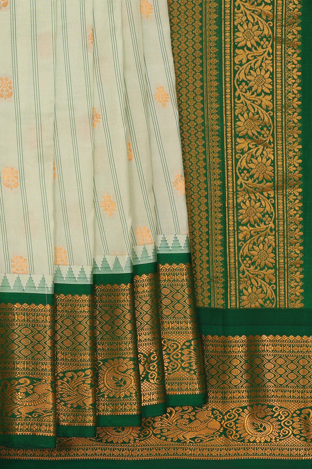 Gadwal Cream Silk Saree