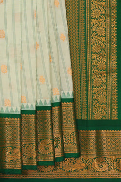 Image of Gadwal Cream Silk Saree