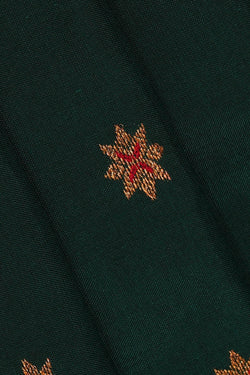 Image of Gadwal Silk Bottle Green Saree
