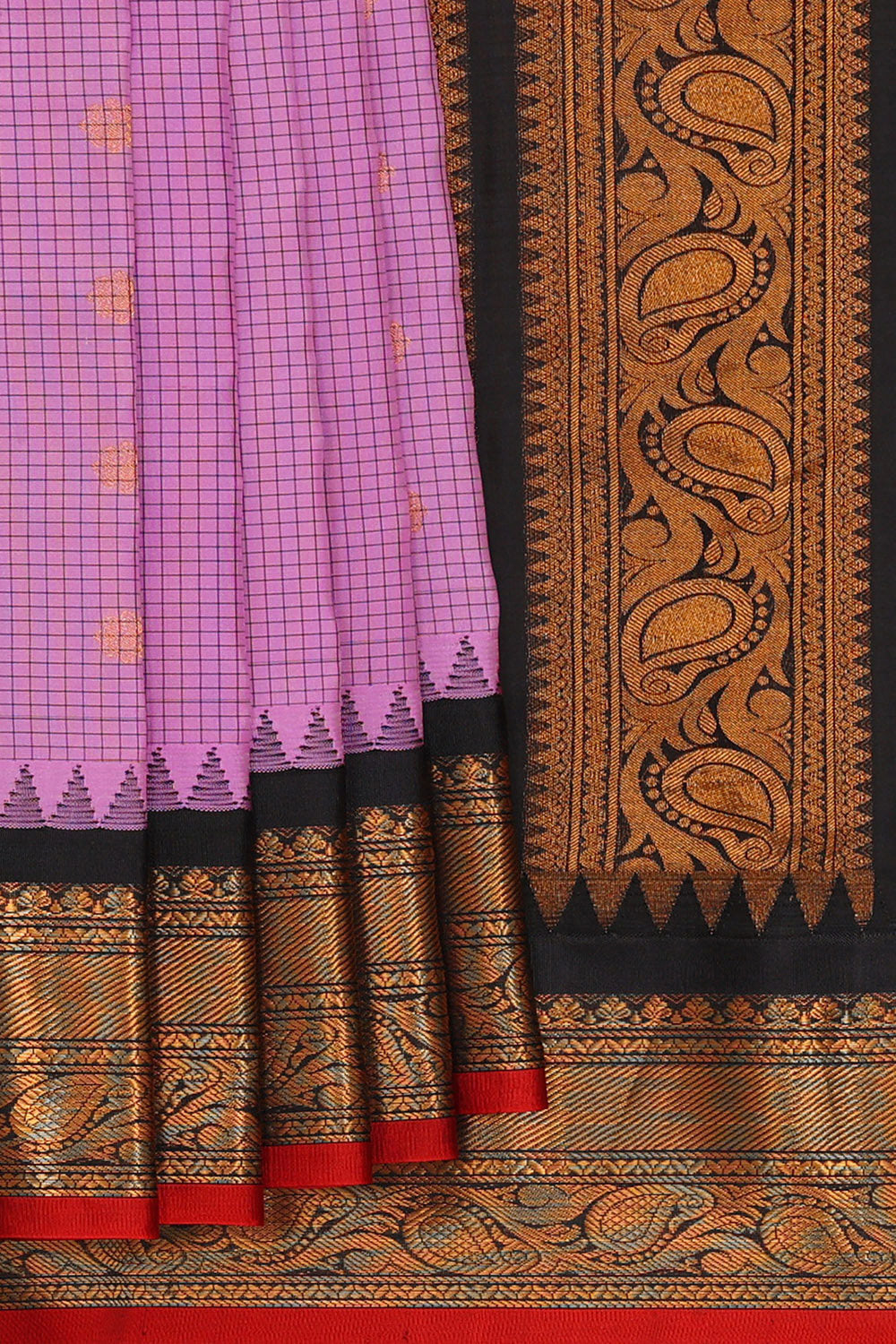 Gadwal Lavender Silk Saree