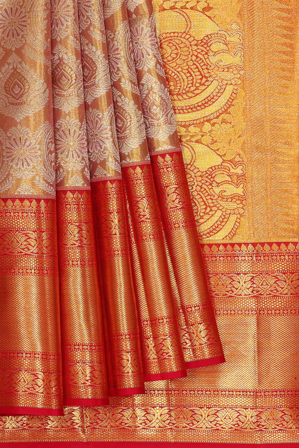 Kanchipattu Gold Tissue Brocade Saree