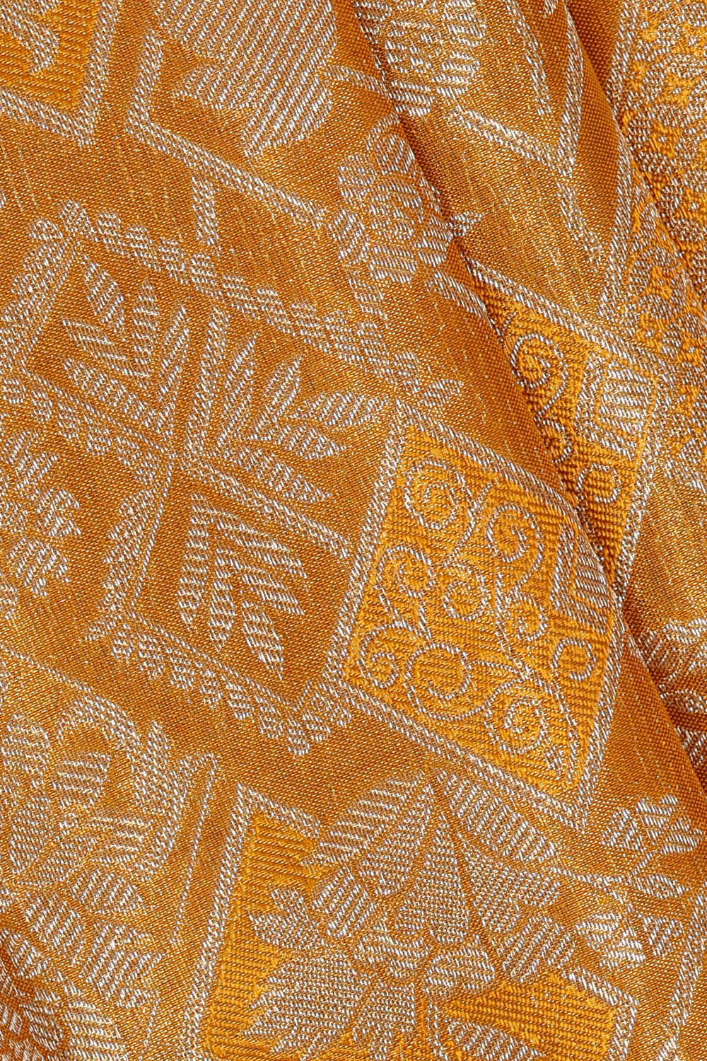 Image of Kanchipattu Golden Yellow Tissue Brocade Saree