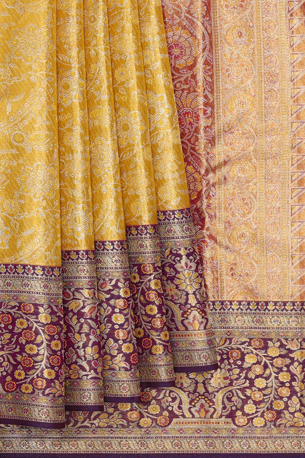 Kanchipattu Gold Tissue Brocade Saree