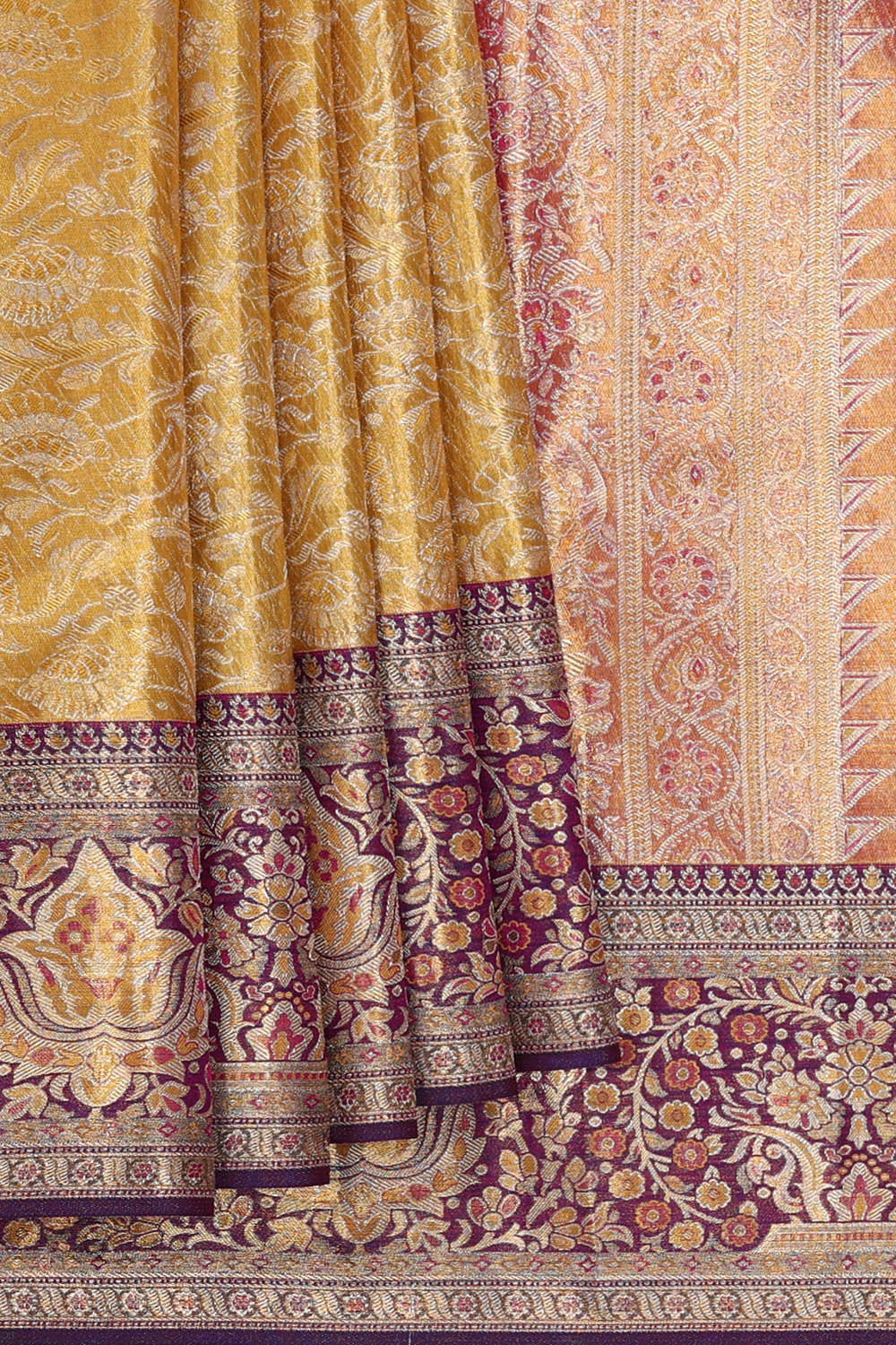 Kanchipattu Gold Tissue Brocade Saree