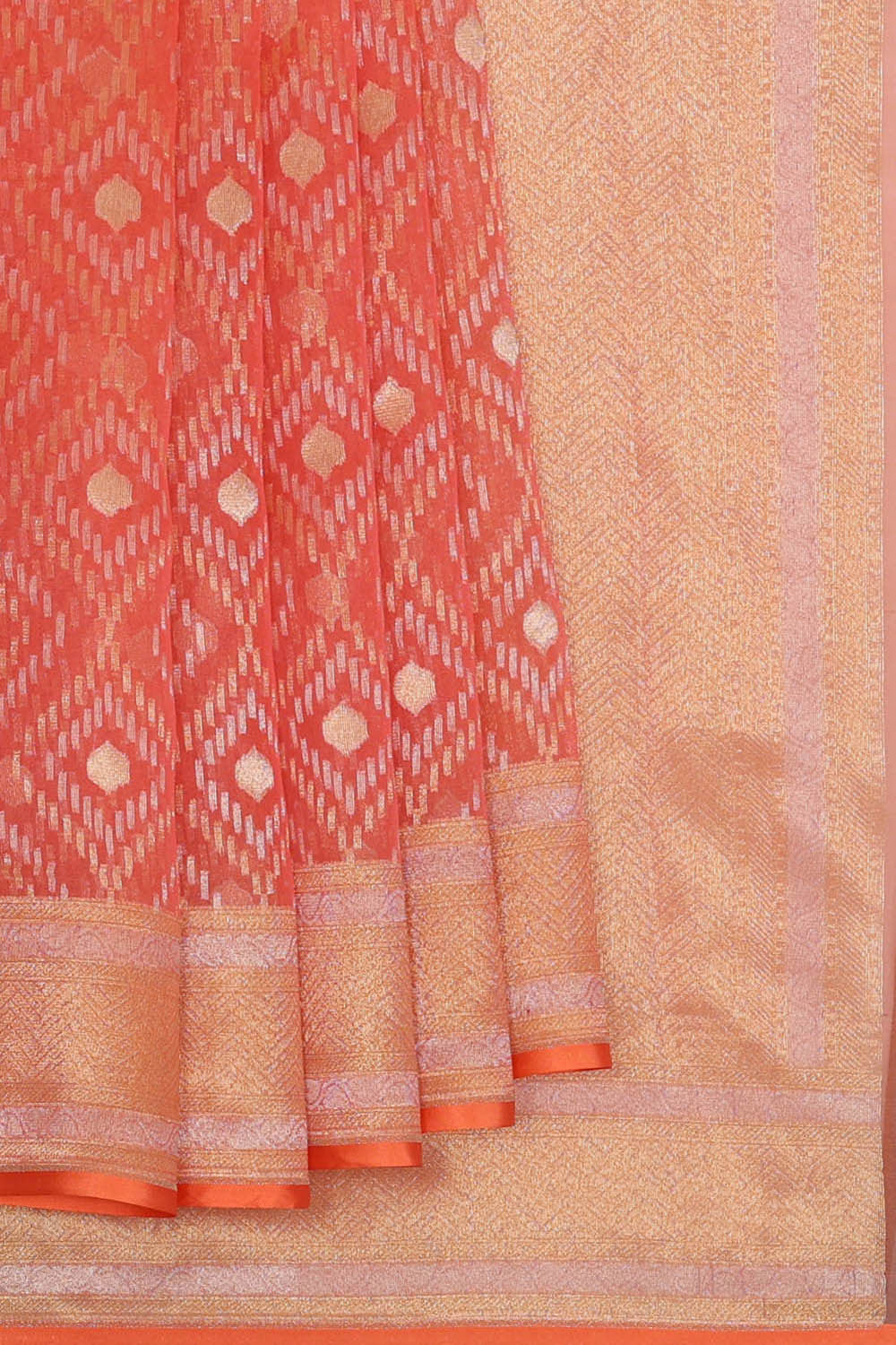 Image of Banarasi Kora Peach Saree