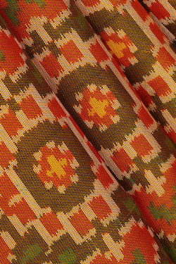 Image of Patan Patola Golden Green Saree