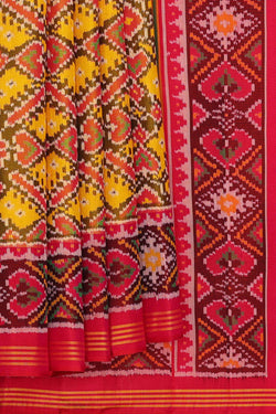 Image of Patan Patola Yellow Saree