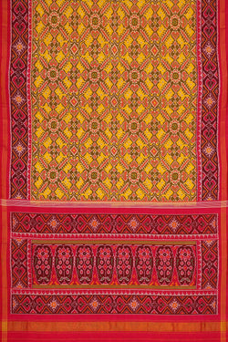 Image of Patan Patola Yellow Saree