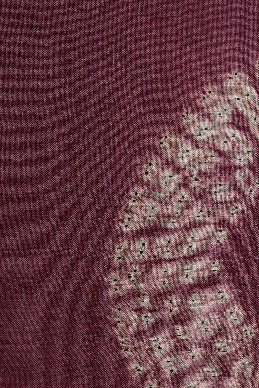 Printed Tussar Wine Saree
