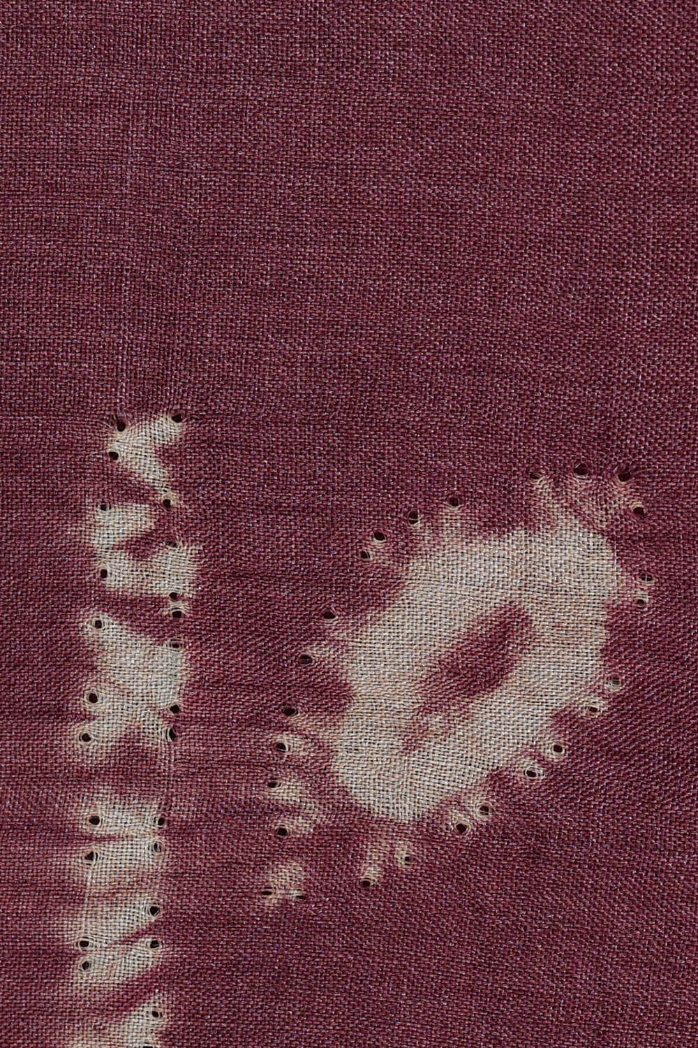 Printed Tussar Wine Saree