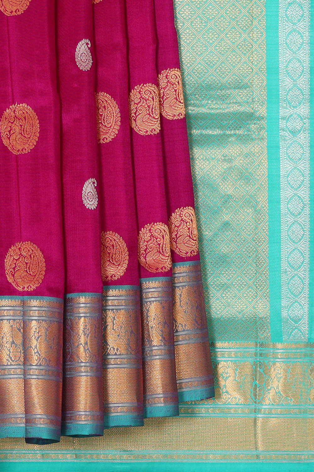 Image of Kanchipattu Magenta Brocade Saree