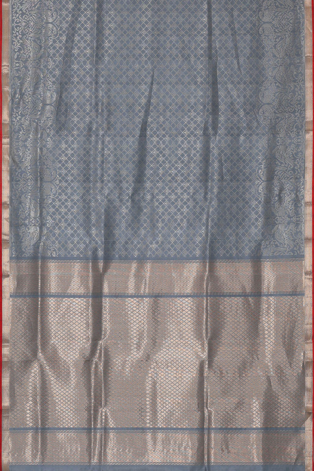 Image of Kanchipattu Grey Brocade Saree