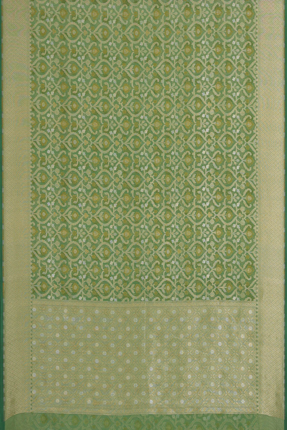 Image of Banarasi Kora Emerald Green Saree