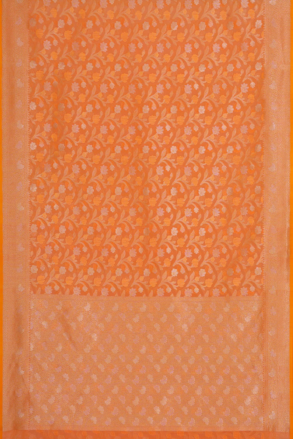 Banarasi Kora Orange Saree