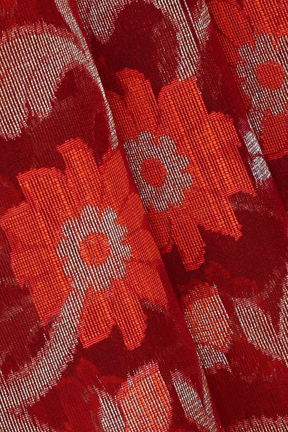 Image of Banarasi Kora Red Saree